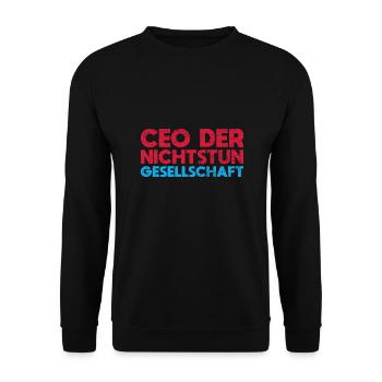 CEO Der Nichtstun Gesellschaft - Unisex Pullover - Schwarz - Vorne - Alina (178cm) & Michal (187cm)