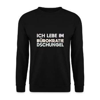 Ich Lebe Im Bürokratie-Dschungel - Unisex Pullover - Schwarz - Vorne - Alina (178cm) & Michal (187cm)