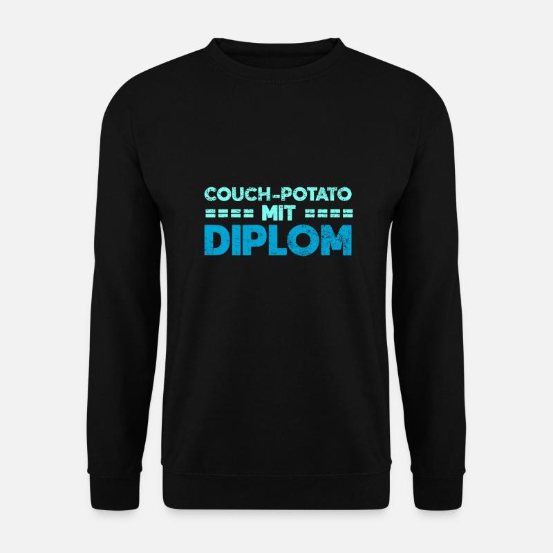 Couch-Potato Mit Diplom - Unisex Pullover - Schwarz
