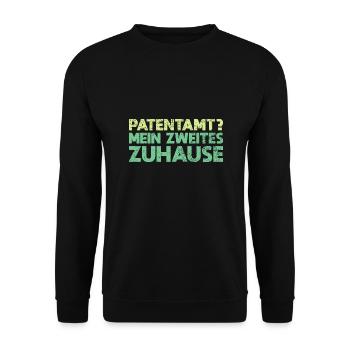 Patentamt? Mein Zweites Zuhause - Unisex Pullover - Schwarz - Vorne - Alina (178cm) & Michal (187cm)