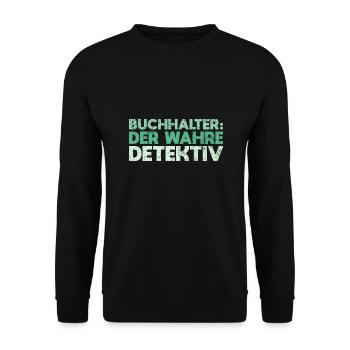 Buchhalter: Der Wahre Detektiv - Unisex Pullover - Schwarz - Vorne - Alina (178cm) & Michal (187cm)