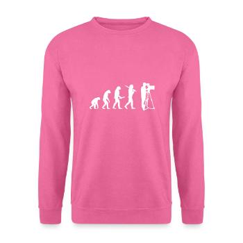 Evolution Kameramann Lustig Videodreh Geschenkidee - Unisex Pullover - Pink - Vorne