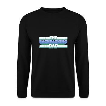 The Backpacking Dad - Papa Lustig - Unisex Sweatshirt - black - Front - Alina (178cm) & Michal (187cm)