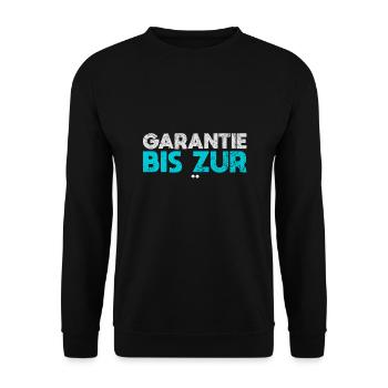 Garantie Bis Zur Tür - Unisex Pullover - Schwarz - Vorne - Alina (178cm) & Michal (187cm)