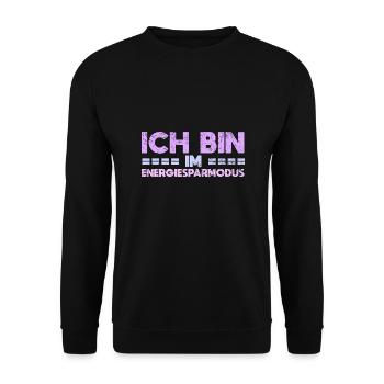 Ich Bin Im Energiesparmodus - Unisex Pullover - Schwarz - Vorne - Alina (178cm) & Michal (187cm)