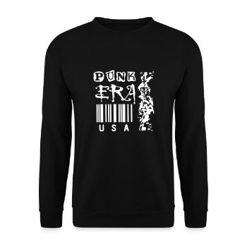 Punk Ära USA Rock Irokese Strichcode - Unisex Pullover - Schwarz - Vorne - Alina (178cm) & Michal (187cm)