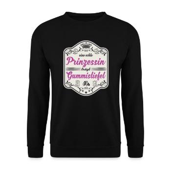 Landwirtin Bäuerin Prinzessin Landwirtschaft - Unisex Pullover - Schwarz - Vorne - Alina (178cm) & Michal (187cm)