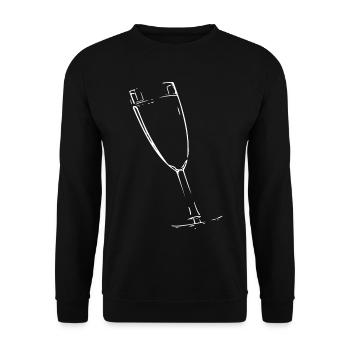 Abstract glass / line / white / pattern - Unisex Sweatshirt - black - Front - Alina (178cm) & Michal (187cm)