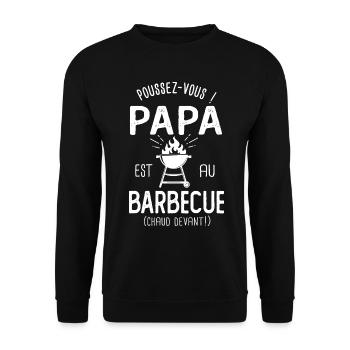 Papa est au barbecue cadeau humour papa BBQ - Sweat-shirt Unisexe - noir - Devant - Alina (178cm) & Michal (187cm)