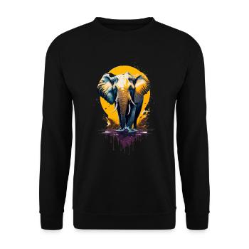 Éléphant - Sweat-shirt Unisexe - noir - Devant - Alina (178cm) & Michal (187cm)