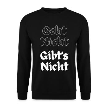 Geht Nicht Gibt's Nicht – Gothic Druck - Unisex Pullover - Schwarz - Vorne - Alina (178cm) & Michal (187cm)