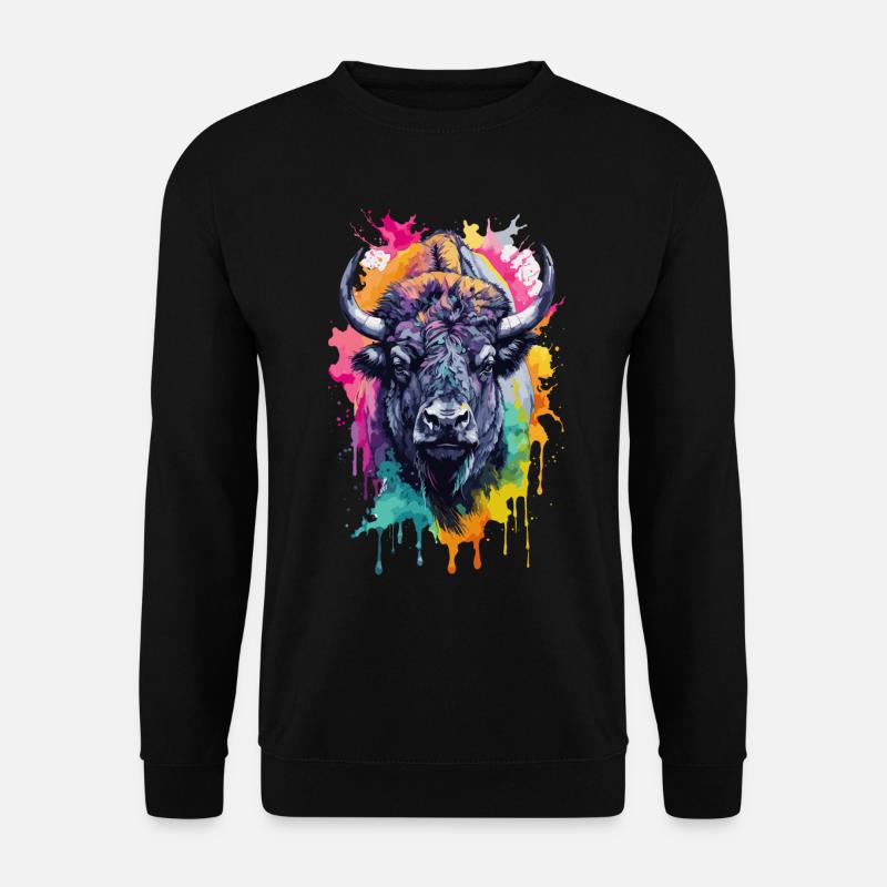 Bisontiere Cool Bunt - Unisex Pullover - Schwarz