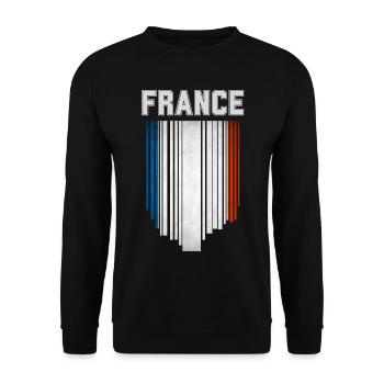 Drapeau de la France, fierté française - Sweat-shirt Unisexe - noir - Devant - Alina (178cm) & Michal (187cm)