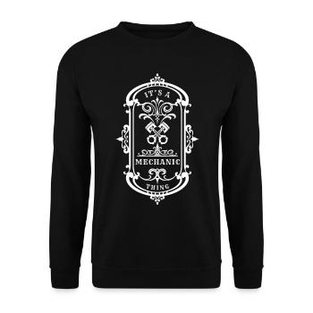 Mechanic Quote A Mechanic Thing - Unisex Sweatshirt - black - Front - Alina (178cm) & Michal (187cm)