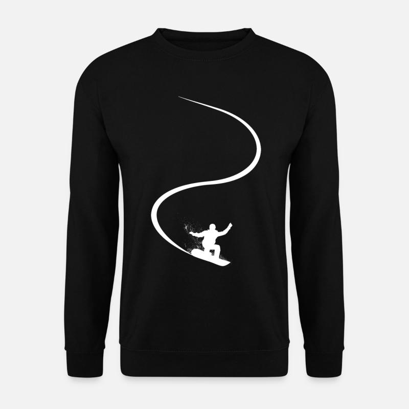 Snowboard, Spur, Wintersport, Skiurlaub - Unisex Pullover - Schwarz