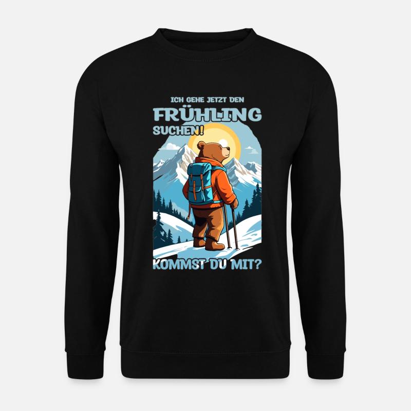 Bear looking for spring - Unisex Sweatshirt - black