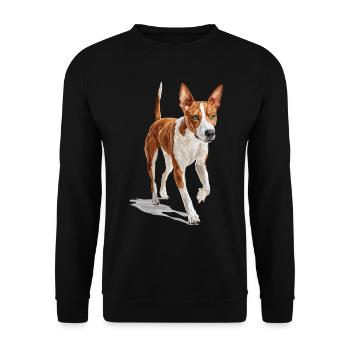 Basenji - Unisex Pullover - Schwarz - Vorne - Alina (178cm) & Michal (187cm)