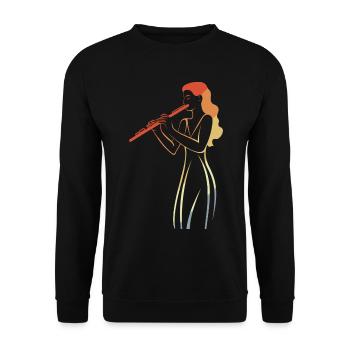 Croquis de joueur de flûte vintage - Sweat-shirt Unisexe - noir - Devant - Alina (178cm) & Michal (187cm)