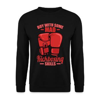Kickboxer Junge - Unisex Pullover - Schwarz - Vorne - Alina (178cm) & Michal (187cm)