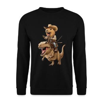 Wasserschwein - Unisex Pullover - Schwarz - Vorne - Alina (178cm) & Michal (187cm)