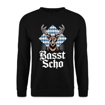 Elge Bayerske Hjorte Solbriller Basst Scho - Unisex sweater - sort - Foran - Alina (178cm) & Michal (187cm)