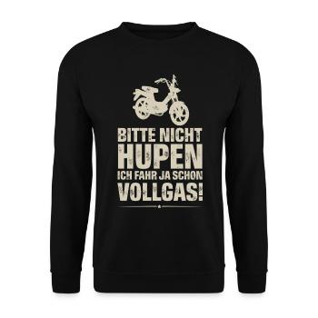 Moped moped driver - Unisex Sweatshirt - black - Front - Alina (178cm) & Michal (187cm)