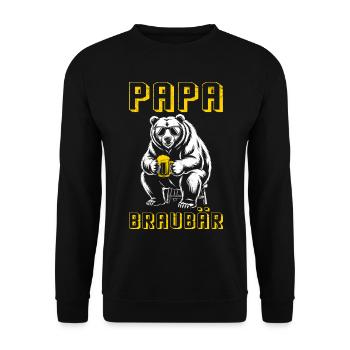 Le futur papa PAPA BRAUBÄR Drôle - Sweat-shirt Unisexe - noir - Devant - Alina (178cm) & Michal (187cm)