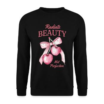 Vitamines dans les cerises Fruit Love Cerises acides - Sweat-shirt Unisexe - noir - Devant - Alina (178cm) & Michal (187cm)