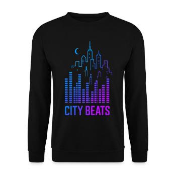 City Beats – Urban Sound - Unisex Sweatshirt - black - Front - Alina (178cm) & Michal (187cm)