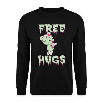 Funny Halloween Zombie Bear Cute Teddy Bear - Unisex Sweatshirt - black - Front - Alina (178cm) & Michal (187cm)