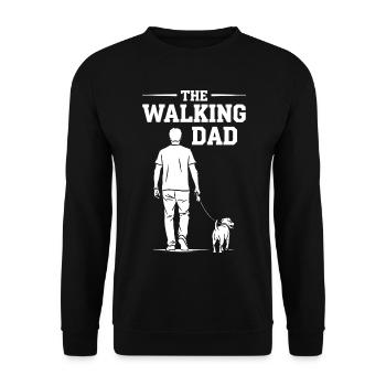 The Walking Dad - Lustiges Hunde Papa Geschenk - Unisex Pullover - Schwarz - Vorne - Alina (178cm) & Michal (187cm)