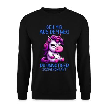 Get out of my way, you unnecessary social contact - Unisex Sweatshirt - black - Front - Alina (178cm) & Michal (187cm)