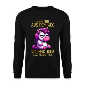 Get out of my way, you unnecessary social contact - Unisex Sweatshirt - black - Front - Alina (178cm) & Michal (187cm)