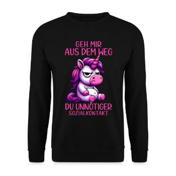 Get out of my way, you unnecessary social contact - Unisex Sweatshirt - black - Front - Alina (178cm) & Michal (187cm)