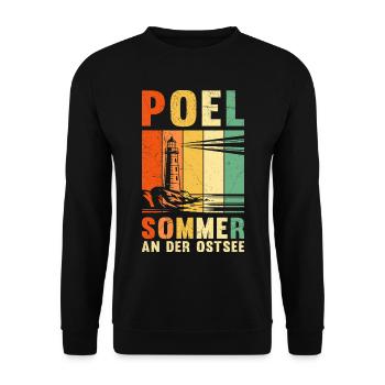 POEL SUMMER AT THE BALTIC SEA Retro Funny - Unisex Sweatshirt - black - Front - Alina (178cm) & Michal (187cm)