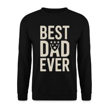 Best Dad Ever T-Shirt – Geschenk für Vater & Papa - Unisex Pullover - Schwarz - Vorne - Alina (178cm) & Michal (187cm)