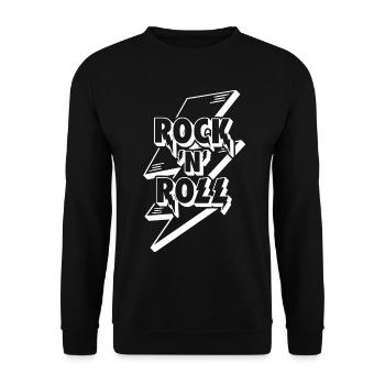 Rock 'n' Roll Lightning Bolt 3D-Logo - Unisex Pullover - Schwarz - Vorne - Alina (178cm) & Michal (187cm)