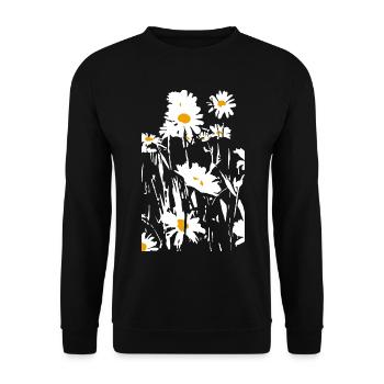 DAISIES - Unisex Sweatshirt - black - Front - Alina (178cm) & Michal (187cm)