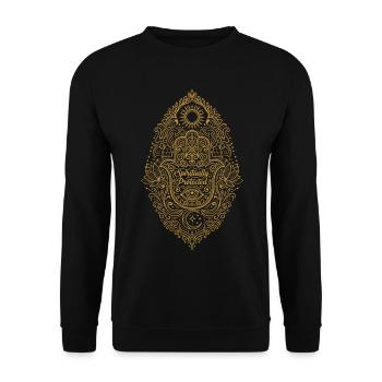 Spirituality Spiritually Protected Lotus Flower - Unisex Sweatshirt - black - Front - Alina (178cm) & Michal (187cm)