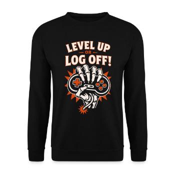 Monter de niveau ou se déconnecter Gaming Skeleton - Sweat-shirt Unisexe - noir - Devant - Alina (178cm) & Michal (187cm)