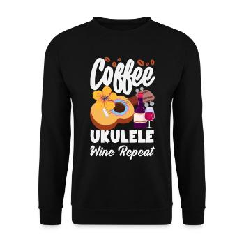 Funny Ukulele Designs and Sayings - Unisex Sweatshirt - black - Front - Alina (178cm) & Michal (187cm)
