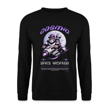 Bigfoot Alien-Weltraumurlaub-Design. - Unisex Pullover - Schwarz - Vorne - Alina (178cm) & Michal (187cm)