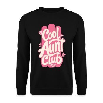 Cool Aunt Club - Unisex Pullover - Schwarz - Vorne - Alina (178cm) & Michal (187cm)