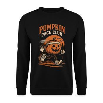 Pumpkin Pace Club – Halloween Running - Unisex Pullover - Schwarz - Vorne - Alina (178cm) & Michal (187cm)