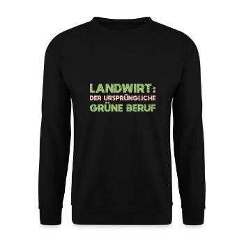 Landwirt: Der Ursprüngliche Grüne Beruf - Unisex Pullover - Schwarz - Vorne - Alina (178cm) & Michal (187cm)