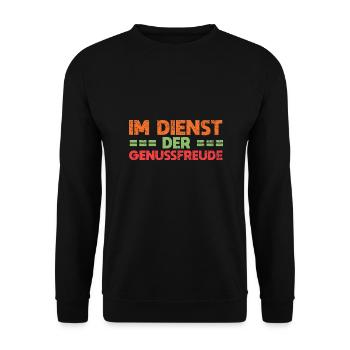 Im Dienst Der Genussfreude - Unisex Pullover - Schwarz - Vorne - Alina (178cm) & Michal (187cm)