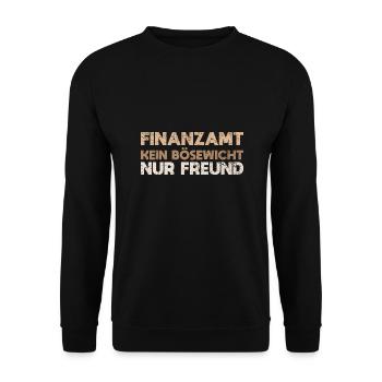 Finanzamt, Kein Bösewicht, Nur Freund - Unisex Pullover - Schwarz - Vorne - Alina (178cm) & Michal (187cm)