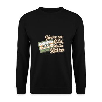 You're Not Old You're Retro Classic Cassette Tape - Unisex Pullover - Schwarz - Vorne - Alina (178cm) & Michal (187cm)