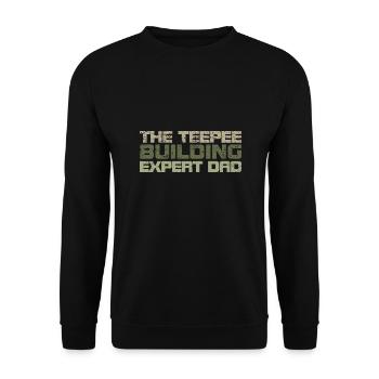 The Teepee Building Expert Dad - Unisex Sweatshirt - black - Front - Alina (178cm) & Michal (187cm)