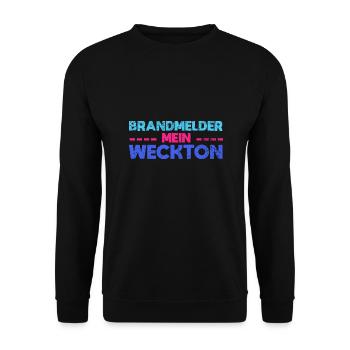 Brandmelder – Mein Weckton - Unisex Pullover - Schwarz - Vorne - Alina (178cm) & Michal (187cm)